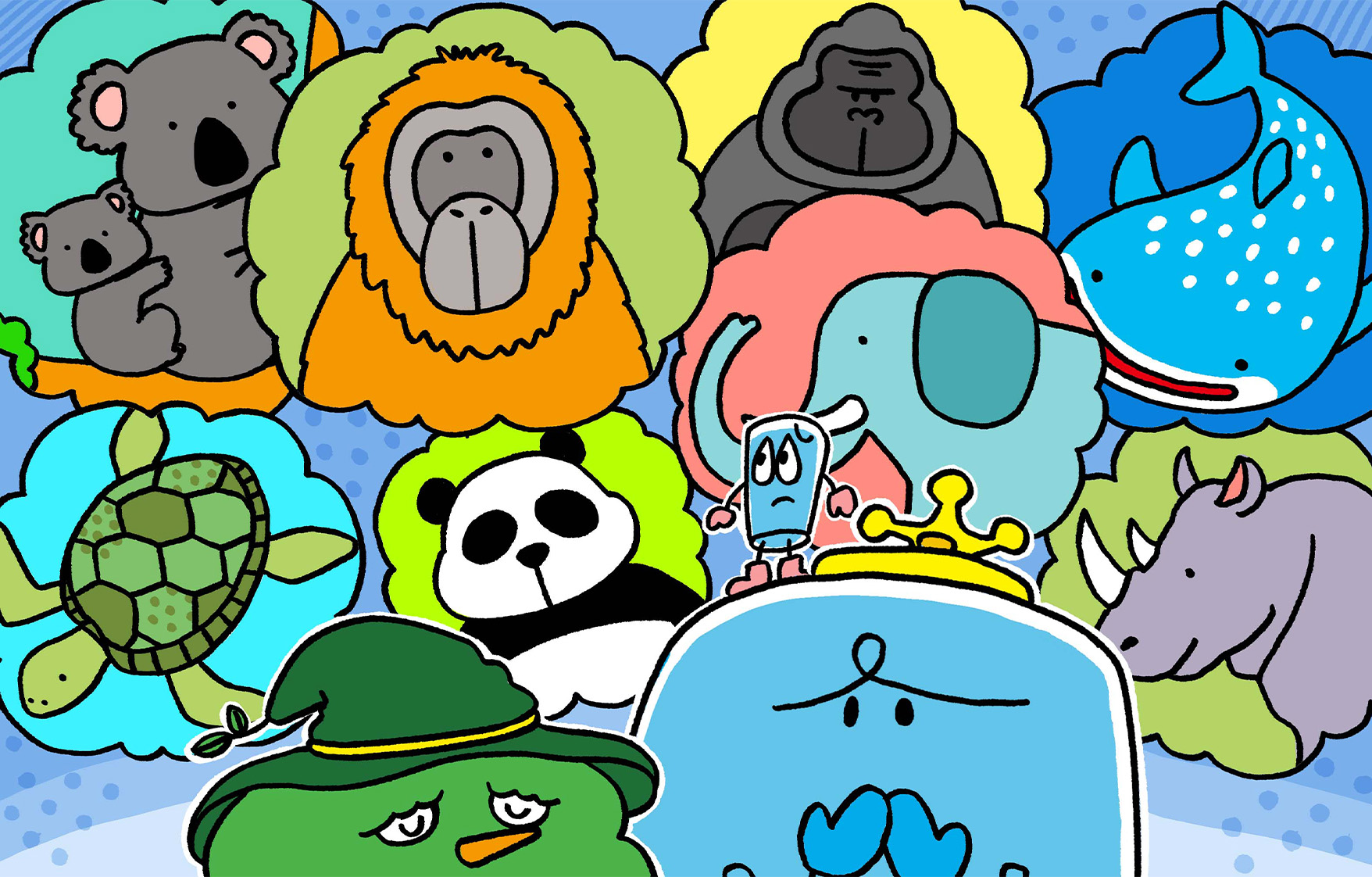 ウィザーの話から、絶滅危惧種を思い浮かべて驚くタンピーとコッピー