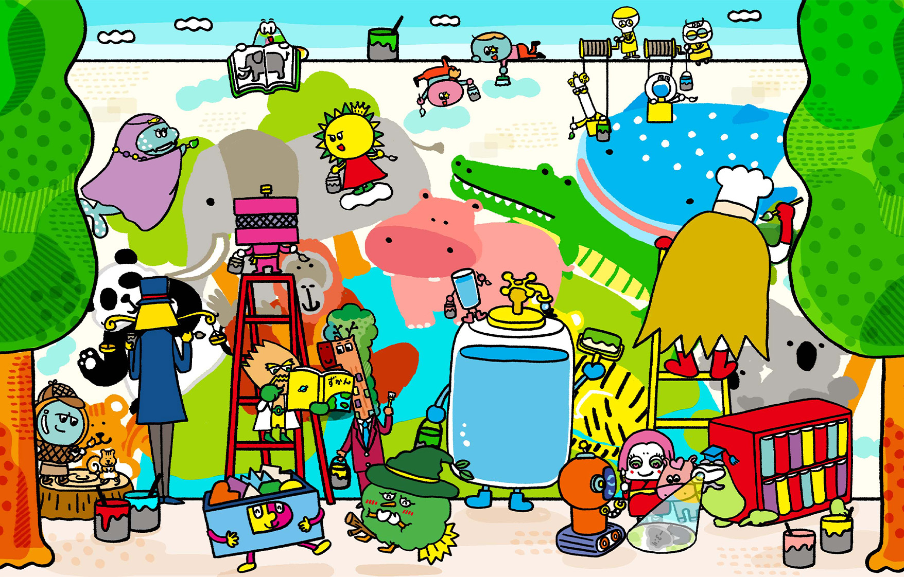 みんなで絶滅危惧種のことを思いながら、ひとつの大きな絵を描いている